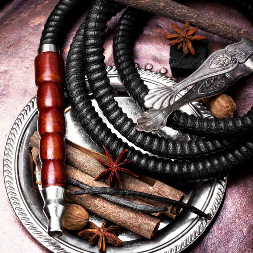 Smoking Turkish hookah with a taste of spices, cinnamon, tubby, vanilla